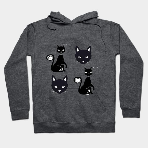 Angry Cat Face, Angry Cat Sitting Down Hoodie by Artistic April